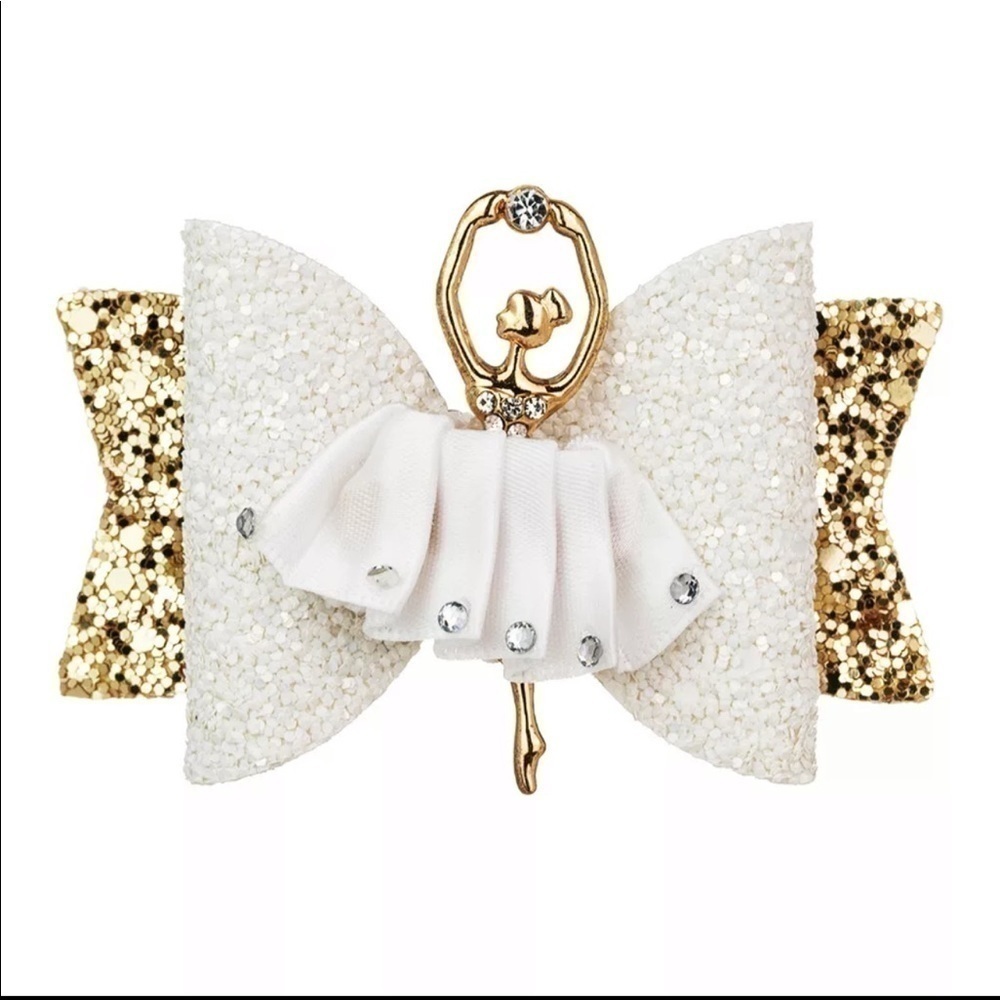 𝅺sparkly white ballerina hair clip barrette